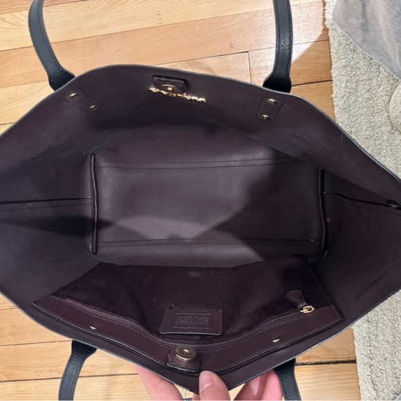 Coach City Tote in Black with Gold Accents - Picture 3 of 6